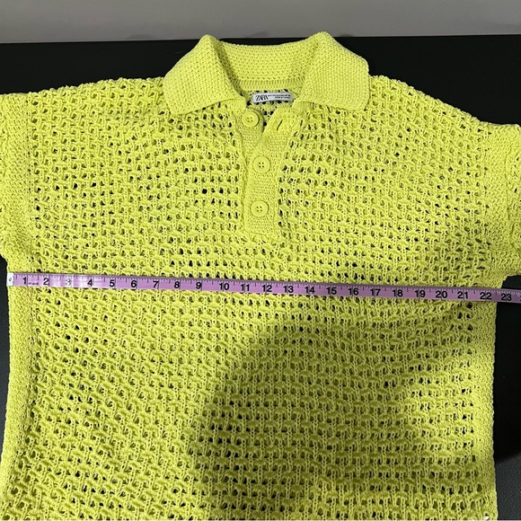 Zara Oversized Open Knit Popover Collared Shirt Size S-M - Picture 7 of 8